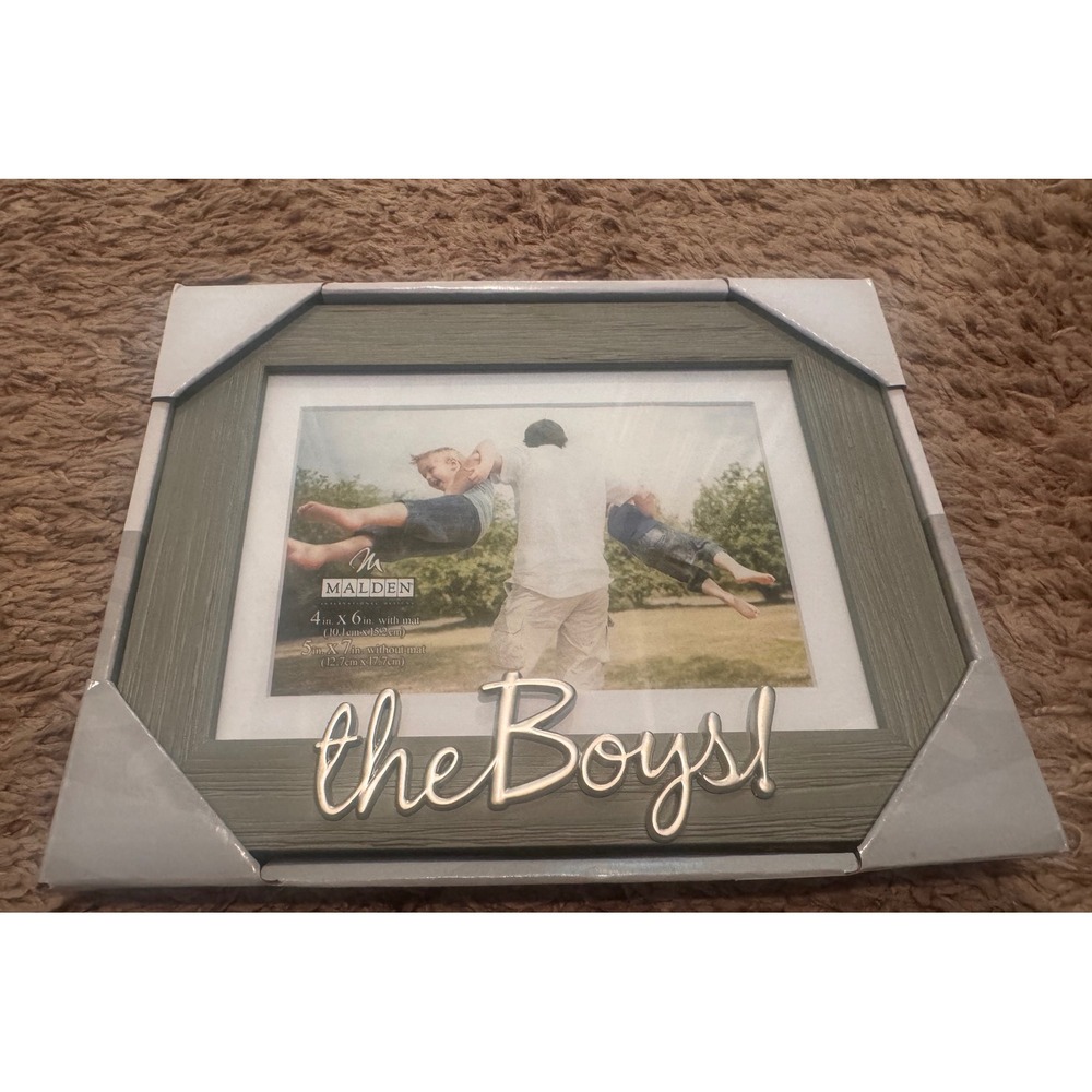 Picture Frame Malden Designs "The Boys" Photo Frame 4x6‎ Gray Wood Grain